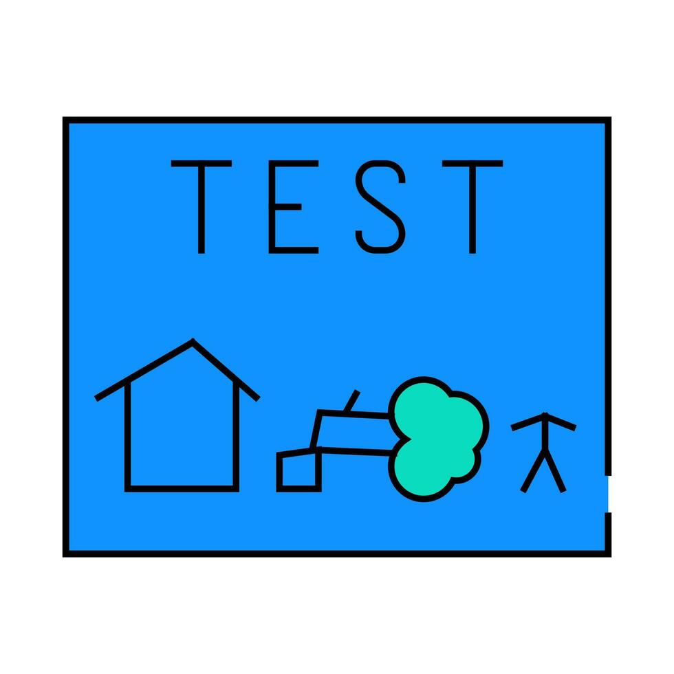 test house tree child icon color illustration vector