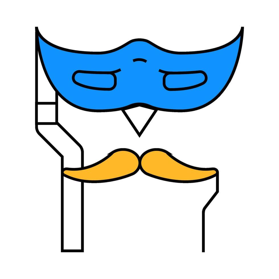 facial mask for birthday masquerade icon color illustration vector