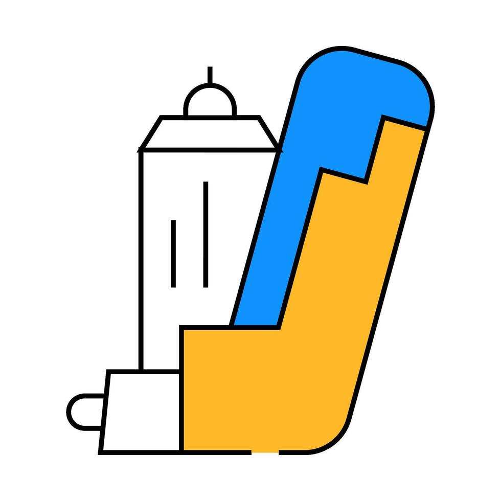 inhaler medical tool icon color illustration vector