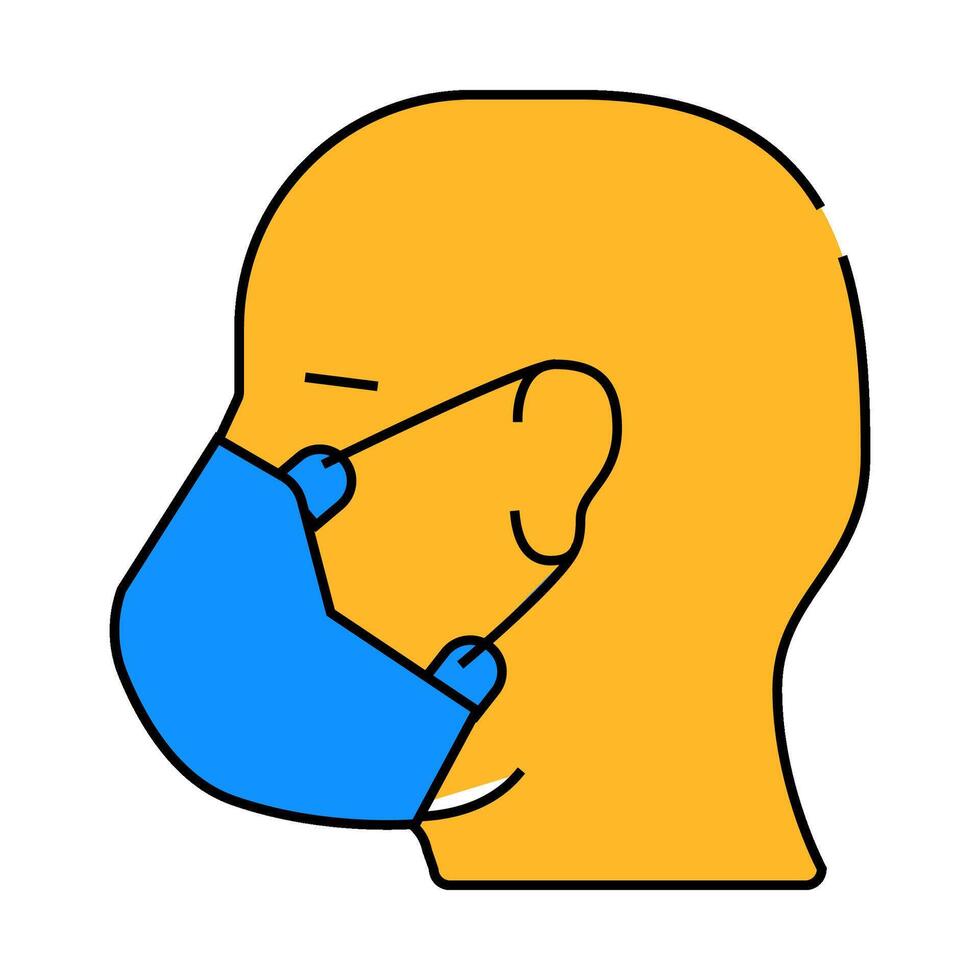 facial mask icon color illustration vector