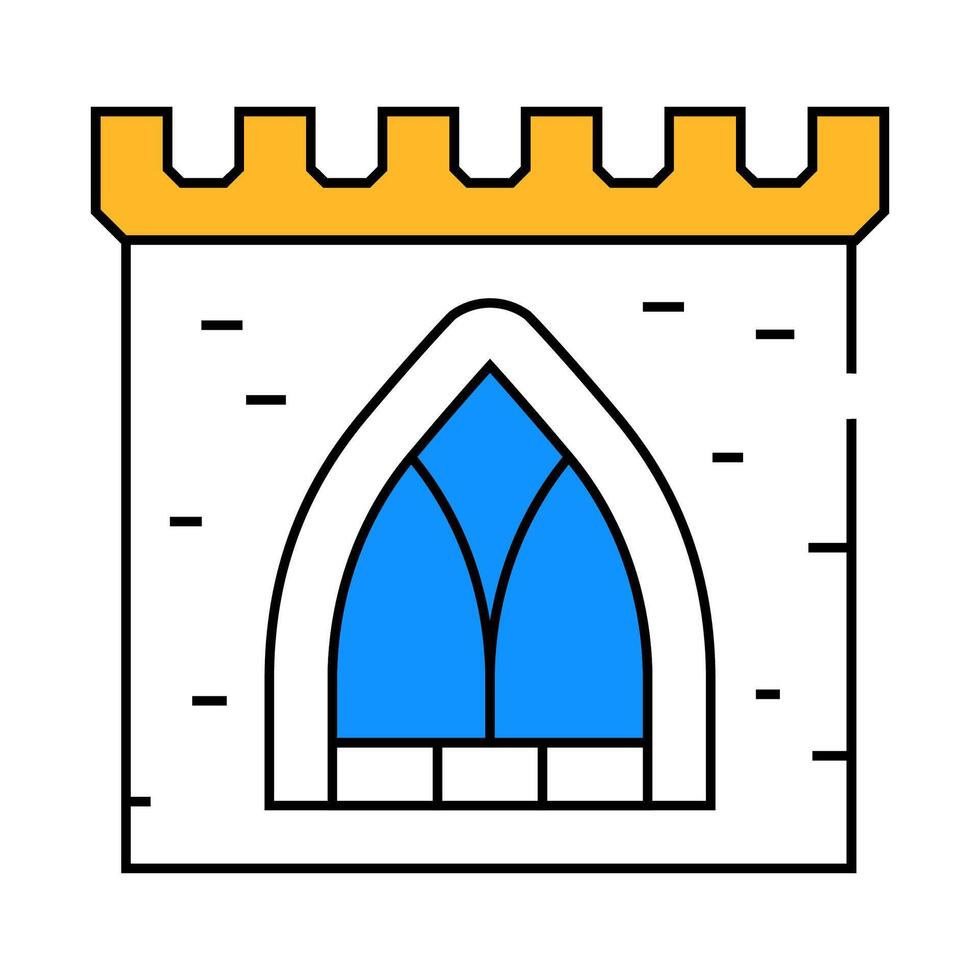 window of ancient castle icon color illustration vector