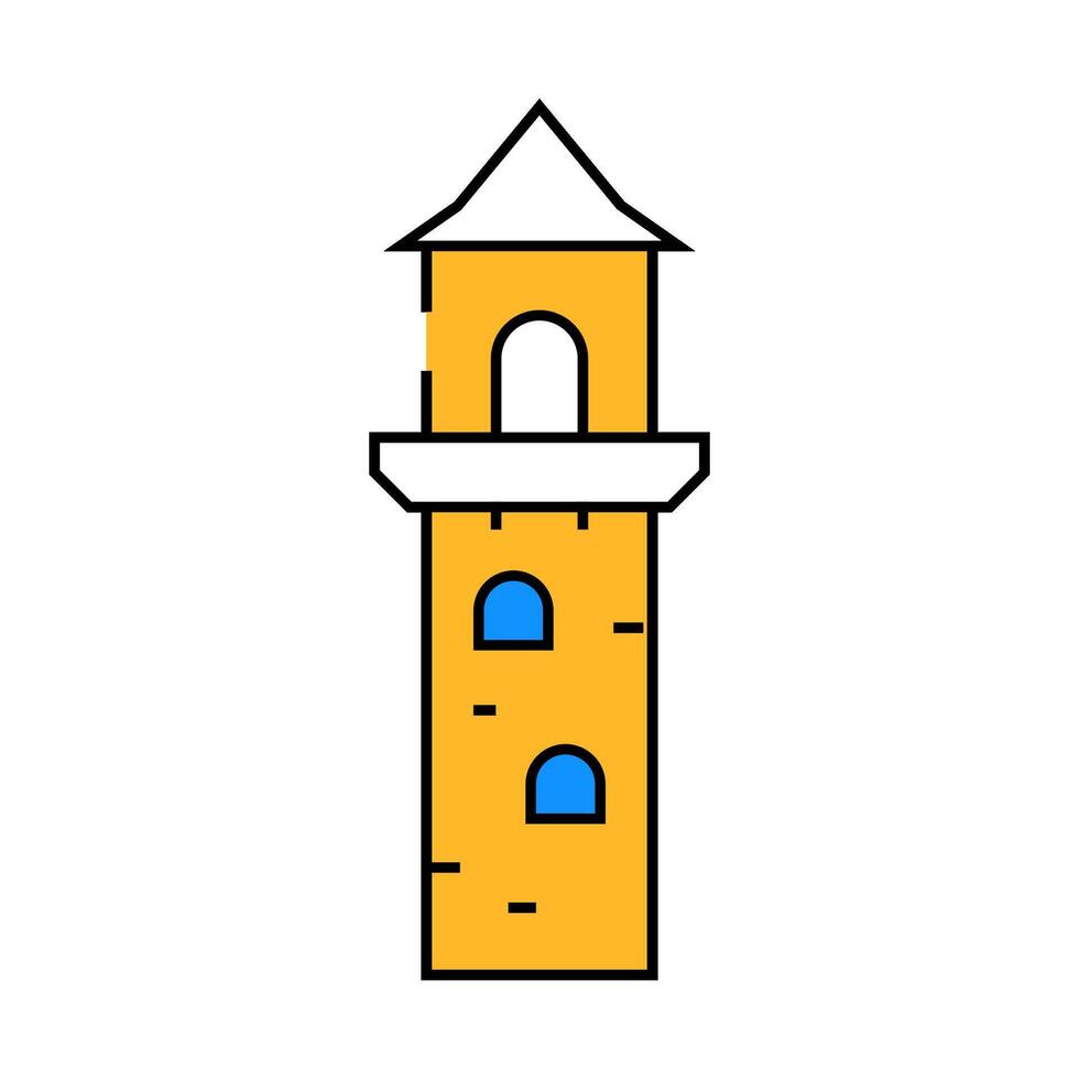 lookout tower icon color illustration vector