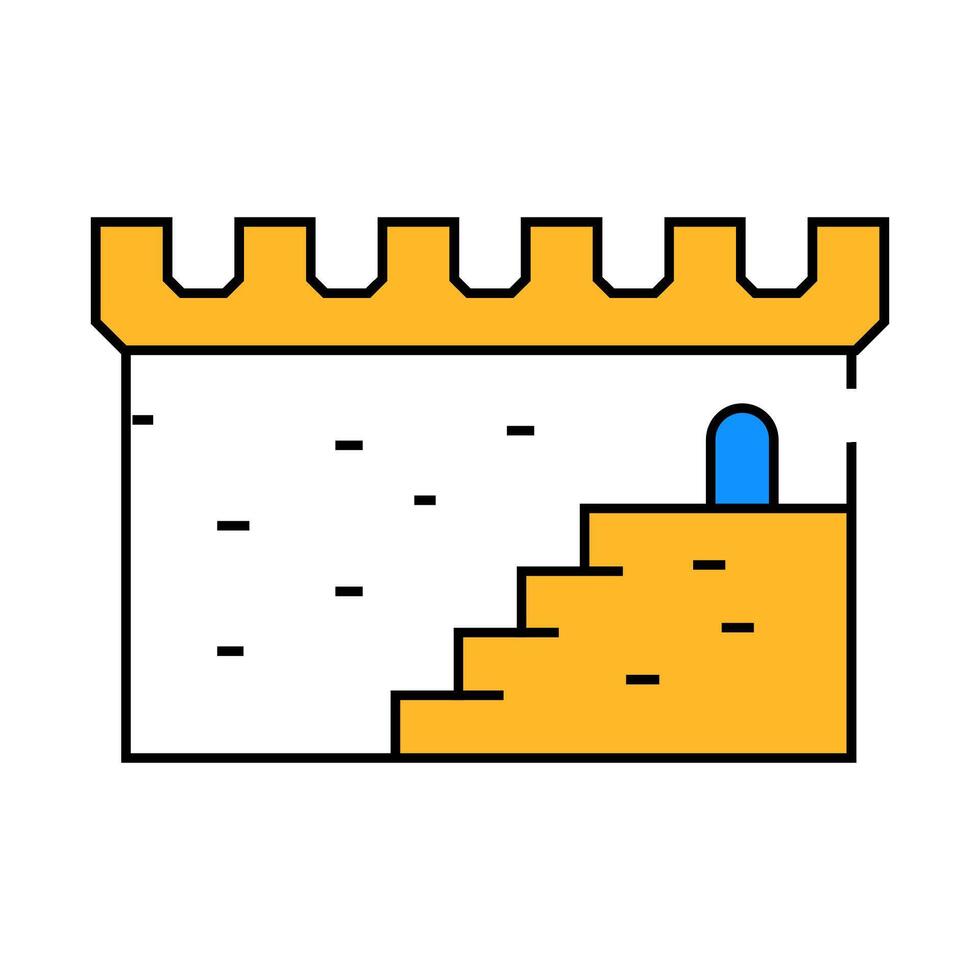 stairs of ancient castle icon color illustration vector