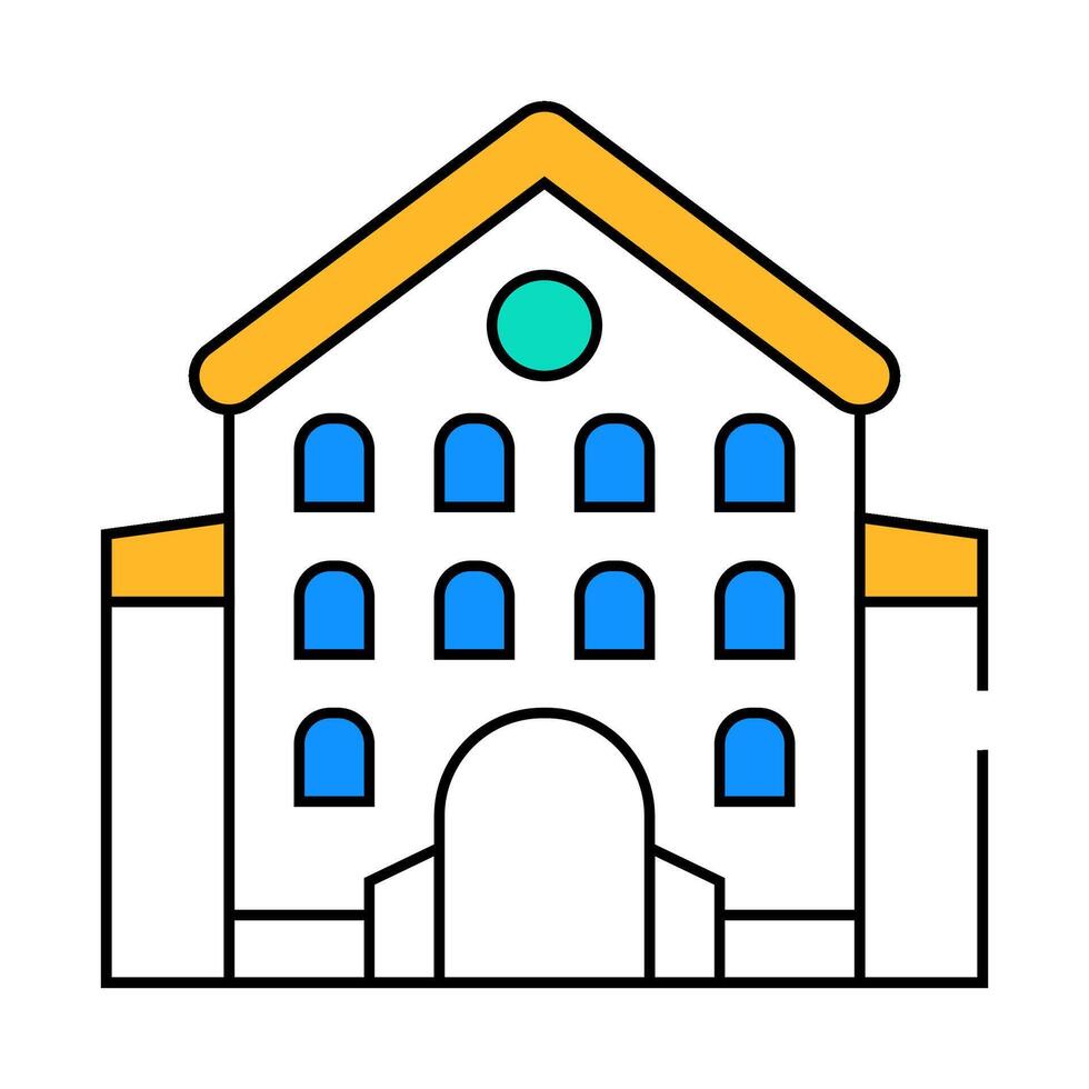 castle main building icon color illustration vector