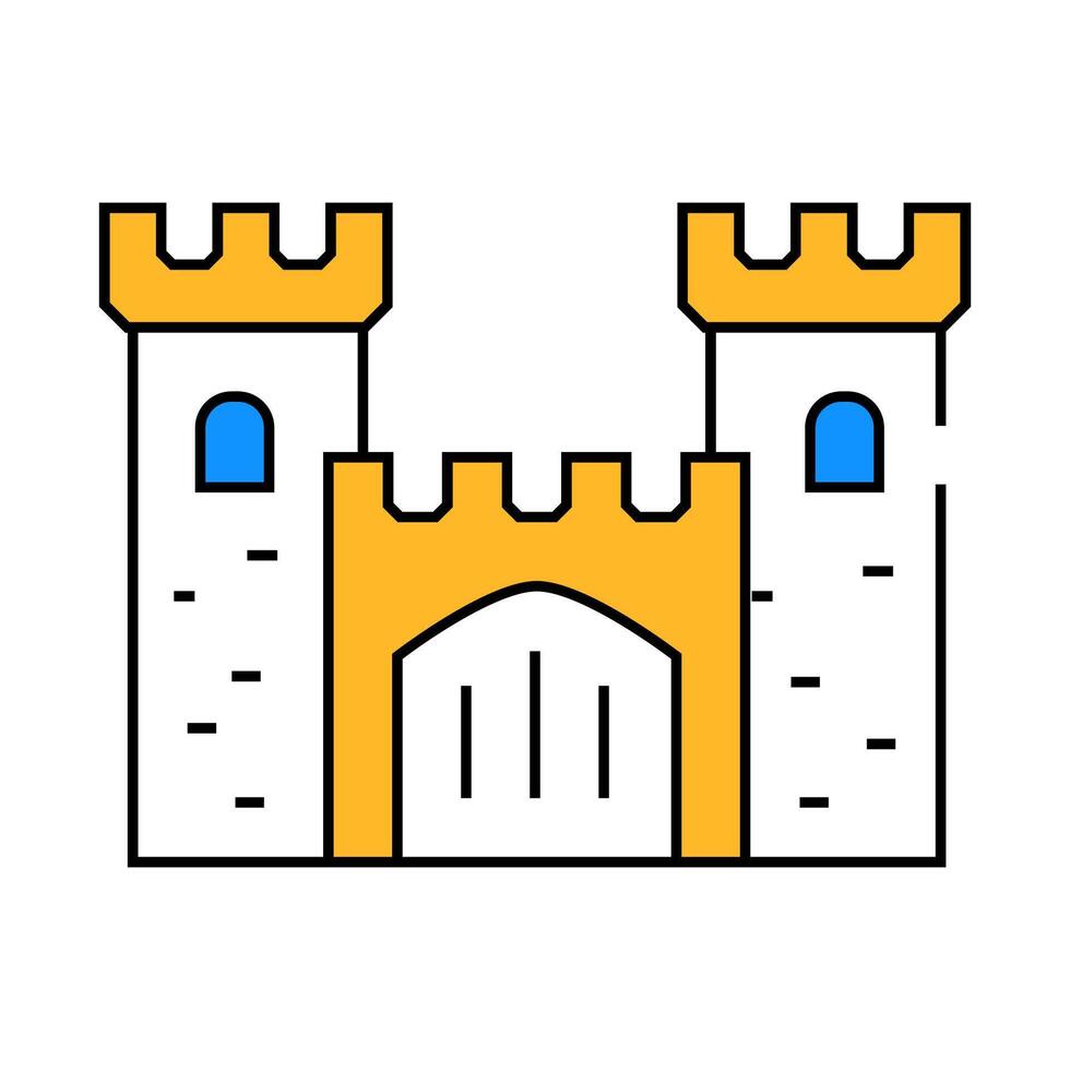 castle medieval building icon color illustration vector