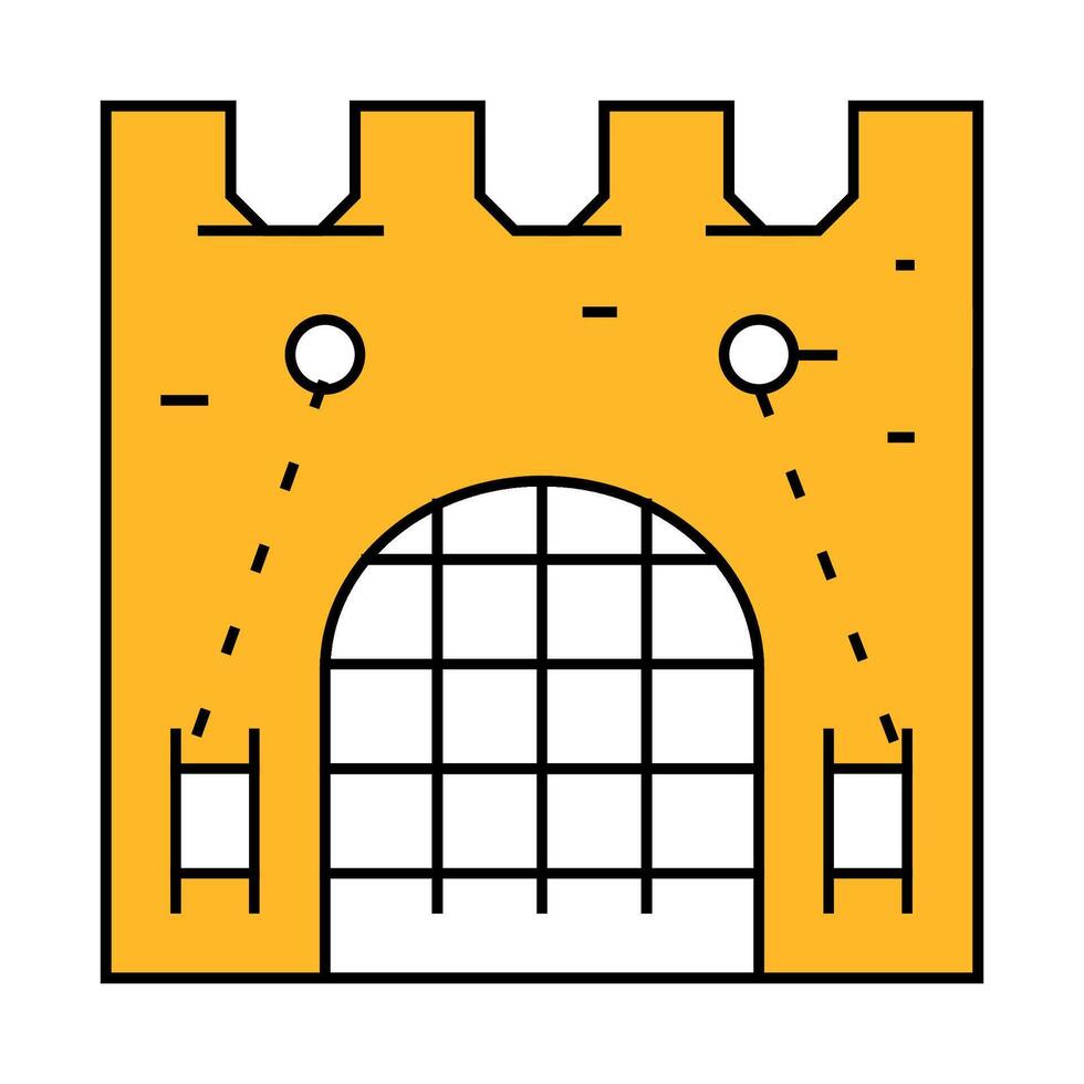 grid goal of ancient castle icon color illustration vector