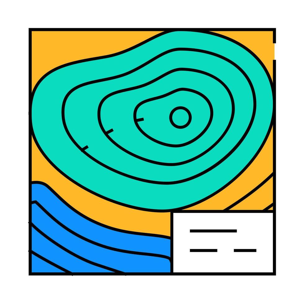 topographic map icon color illustration vector