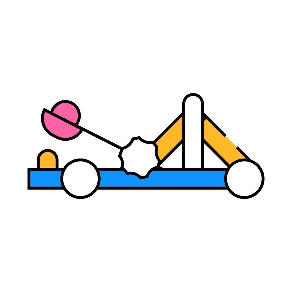 catapult antique gun icon color illustration vector