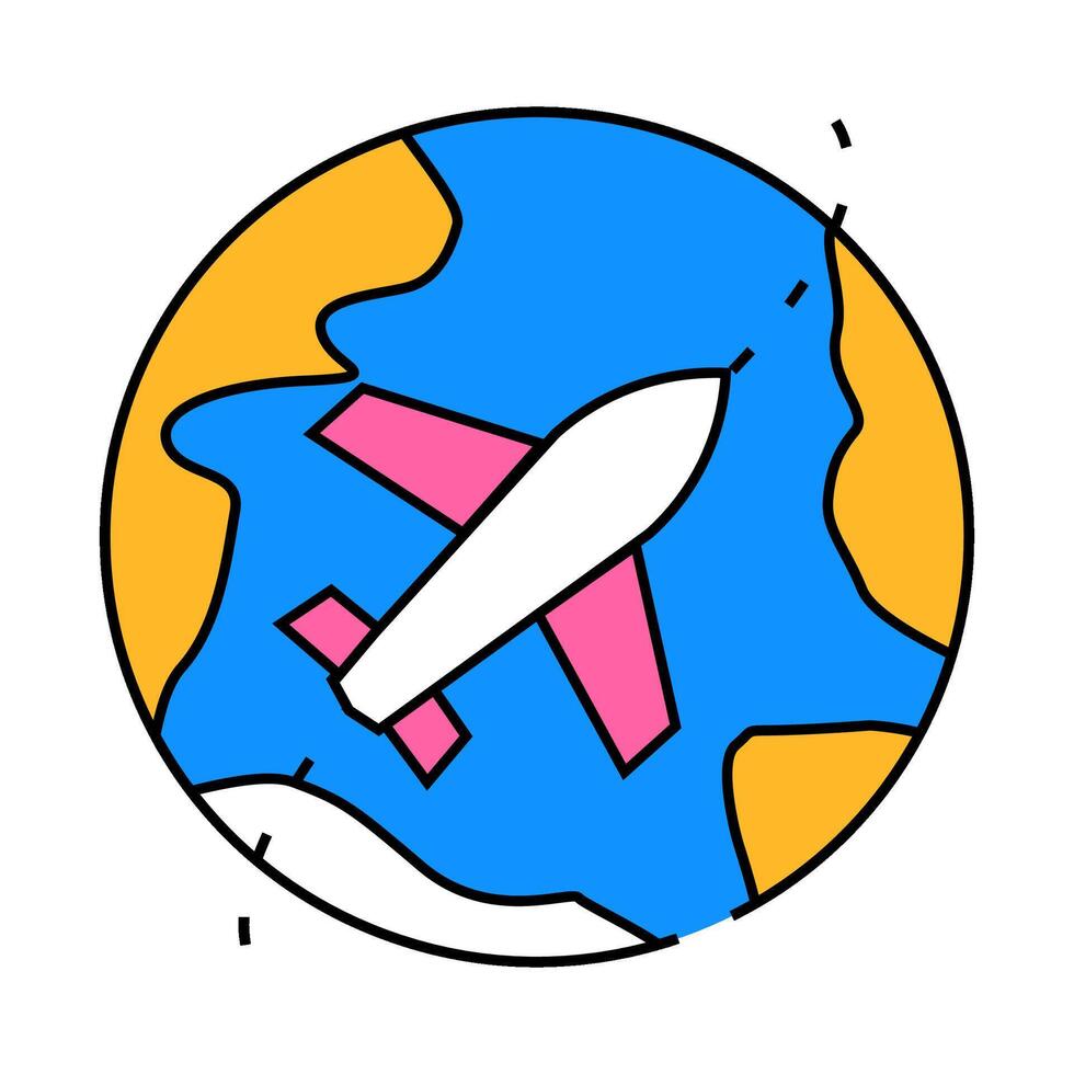 word travel icon color illustration vector