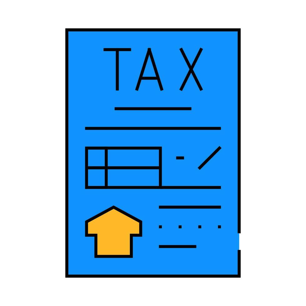 tax reduction if person working from home icon color illustration vector