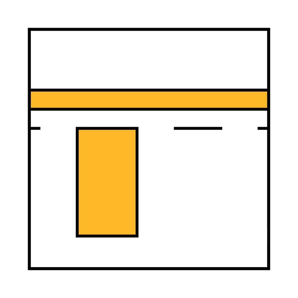 kaaba muslim religion building icon color illustration vector