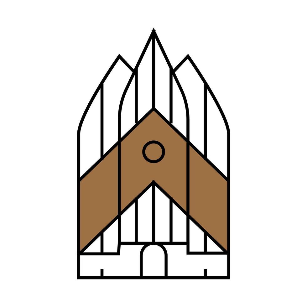 grundtvig church icon color illustration vector