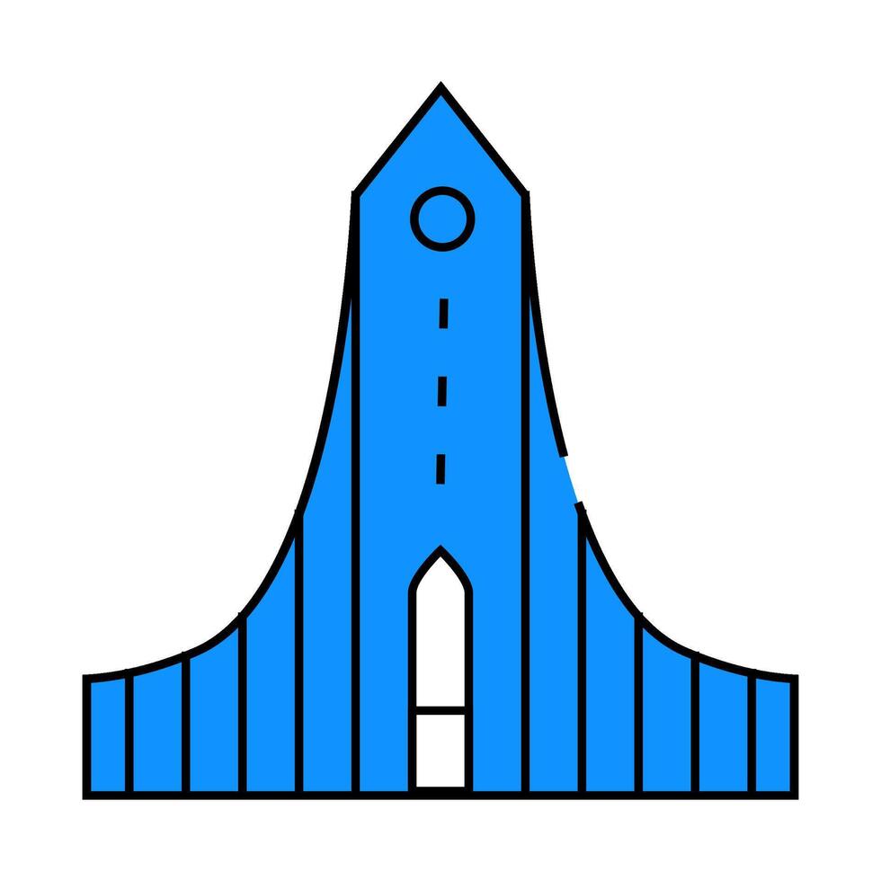 hallgrimskirkja religion building icon color illustration vector