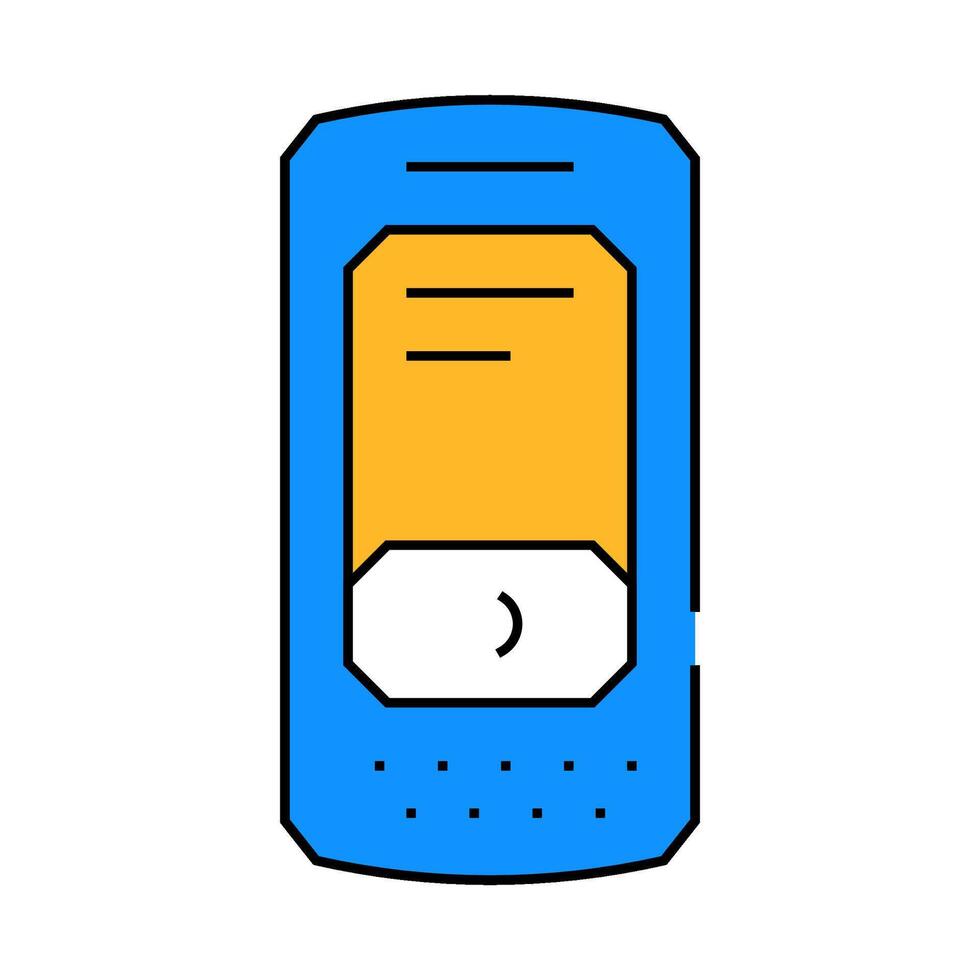 data collection terminal icon color illustration vector