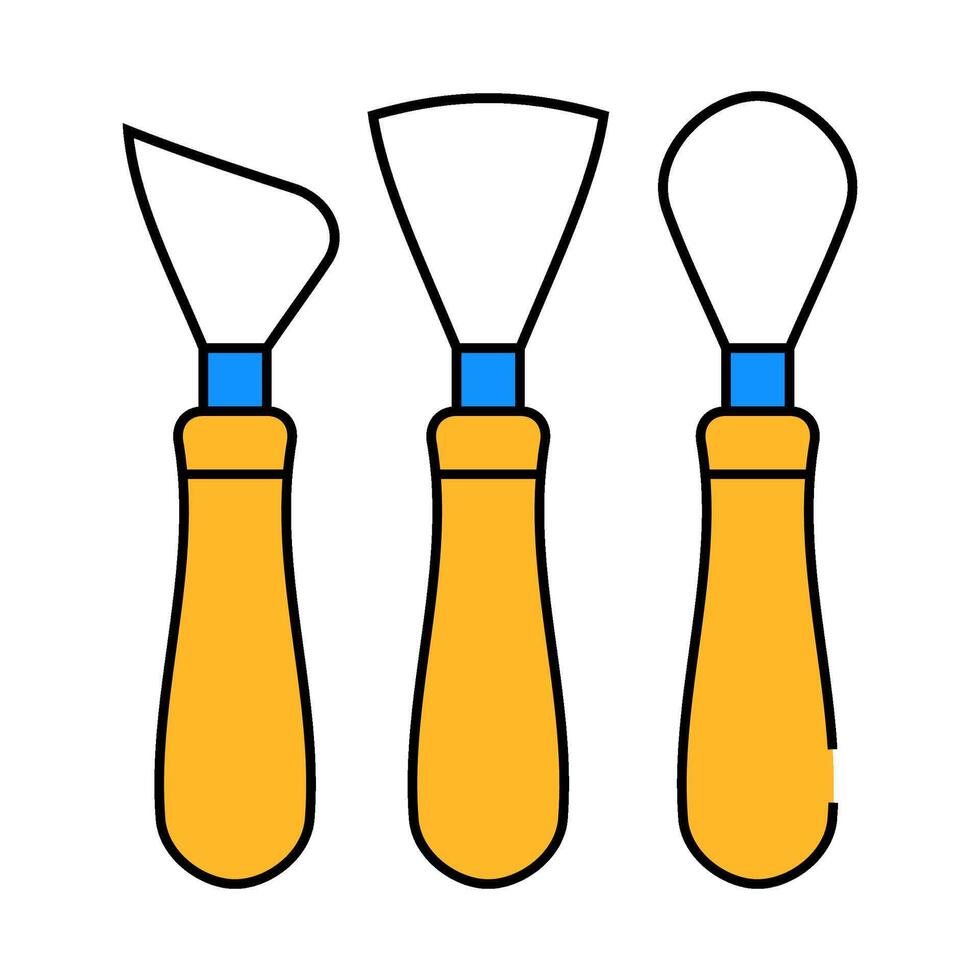 shovels pottery tools icon color illustration vector