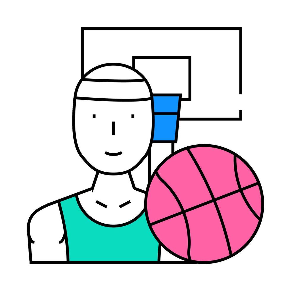 basketball sport icon color illustration vector