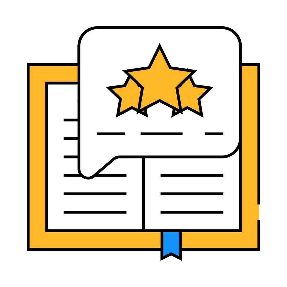 feedback review book icon color illustration vector