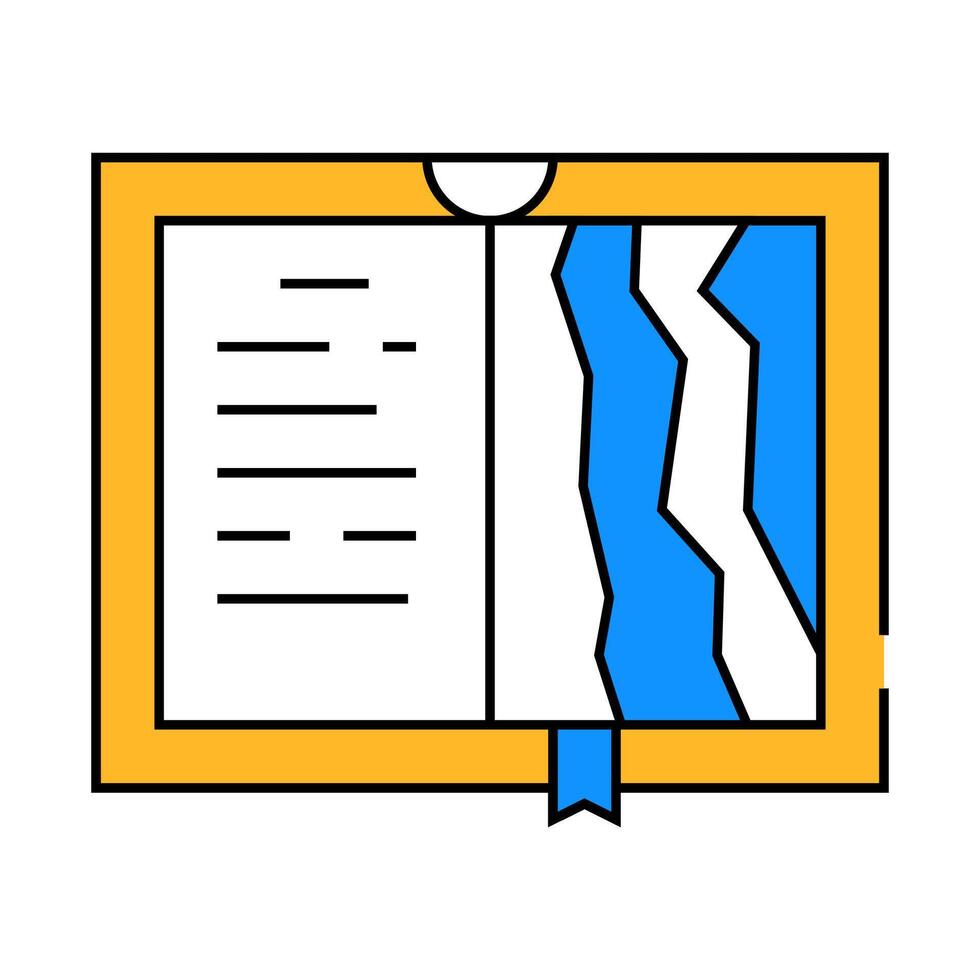 torn pages book icon color illustration vector