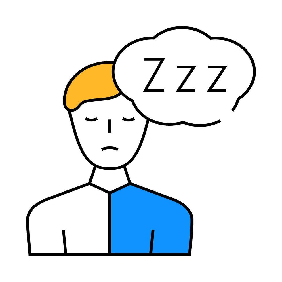 sleepiness diabetes symptom icon color illustration vector