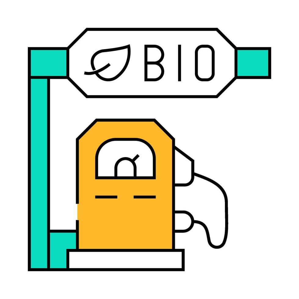 gas station bio fuel icon color illustration vector