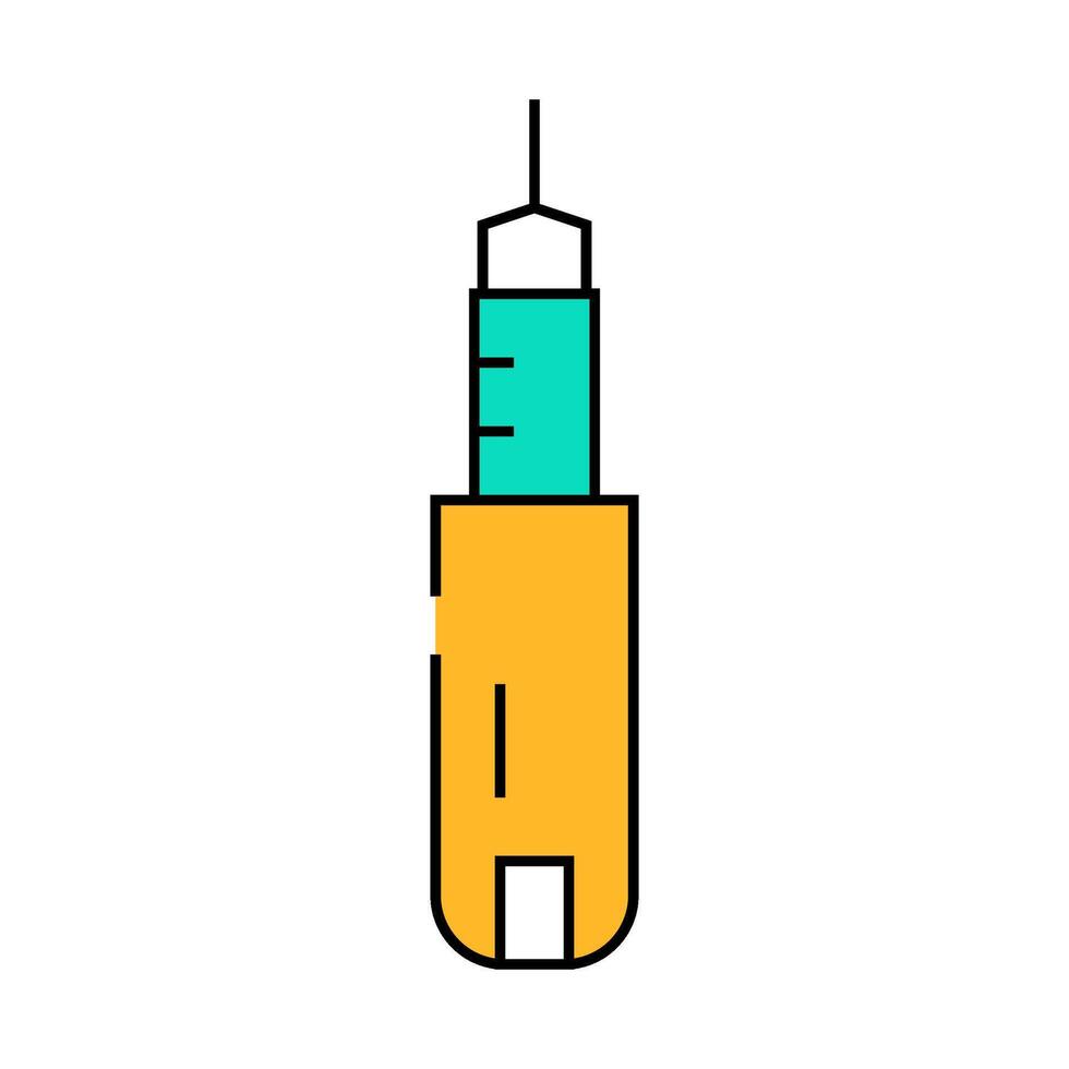 injector insulin icon color illustration vector