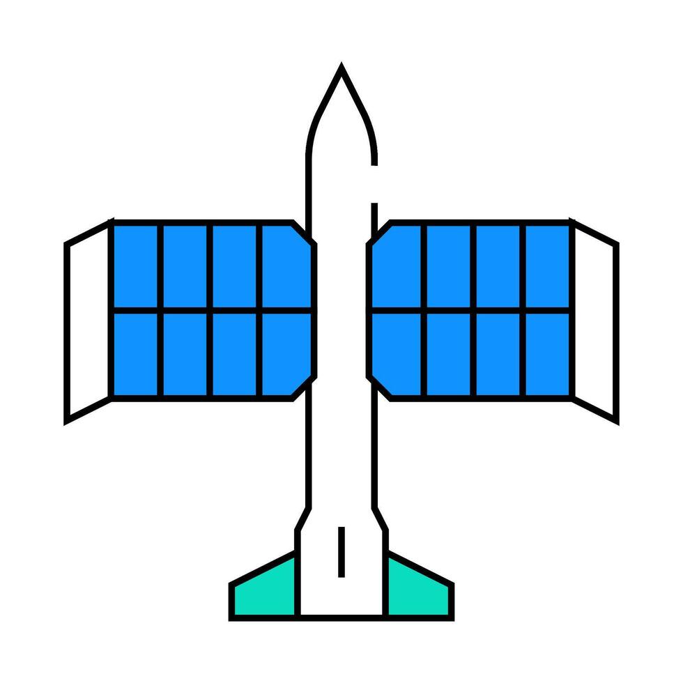 solar powered aircraft icon color illustration vector
