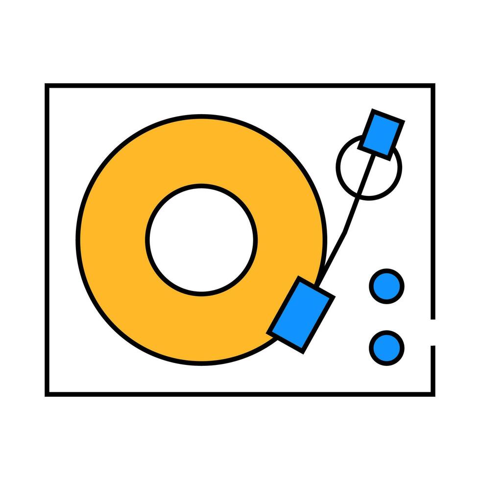 music turntable icon color illustration vector