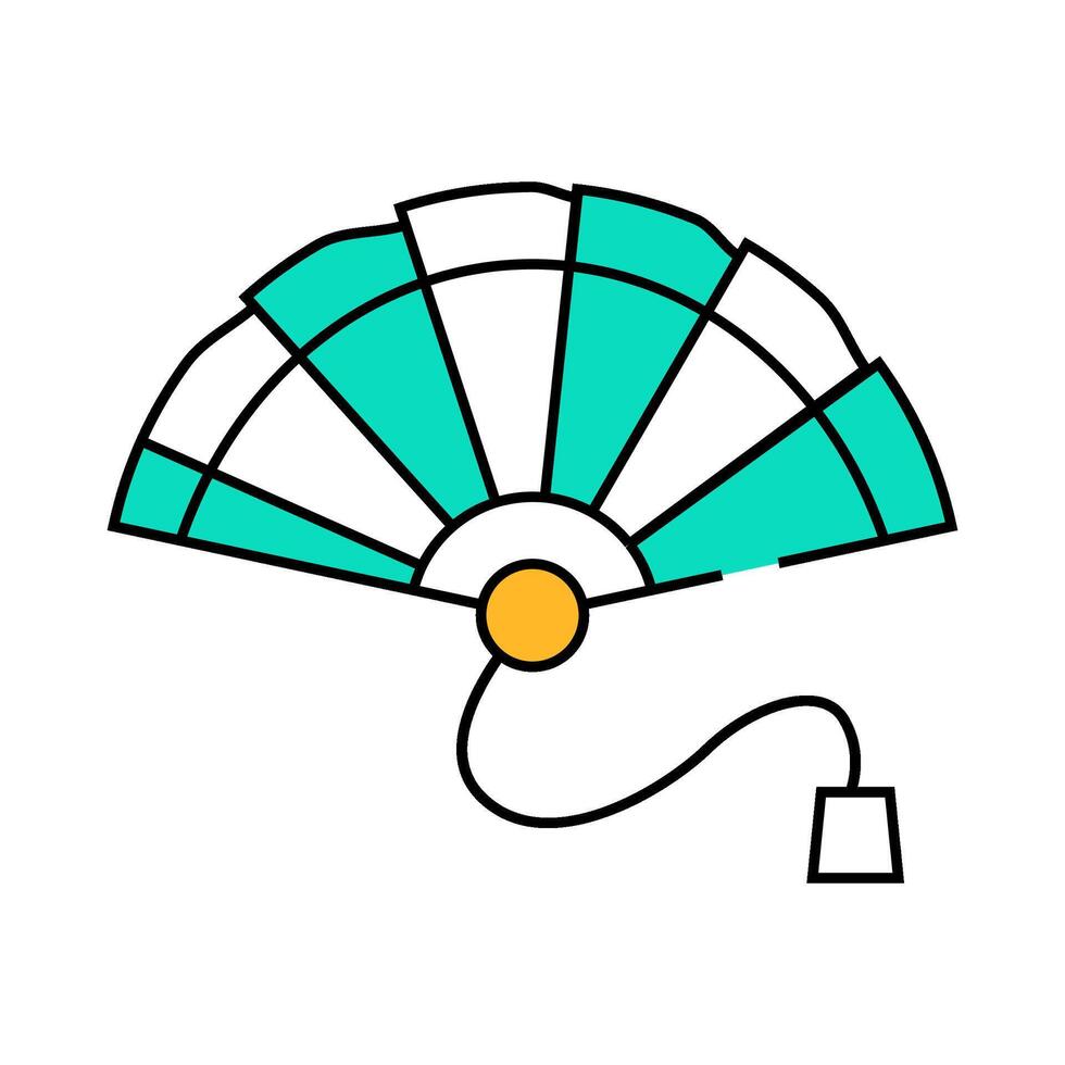 fan retro icon color illustration vector