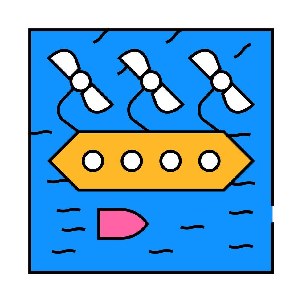 floating power plant icon color illustration vector