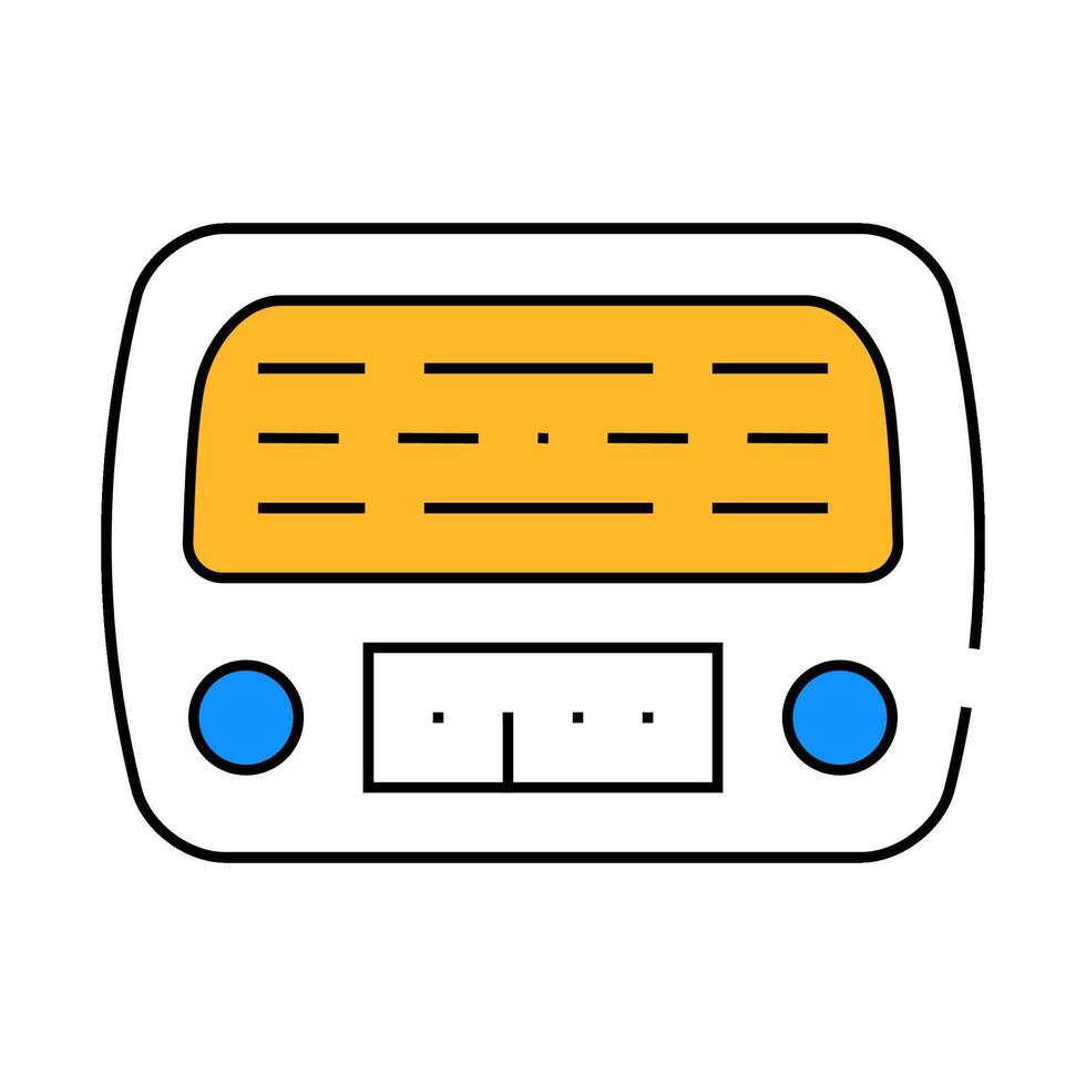 radio retro device icon color illustration vector