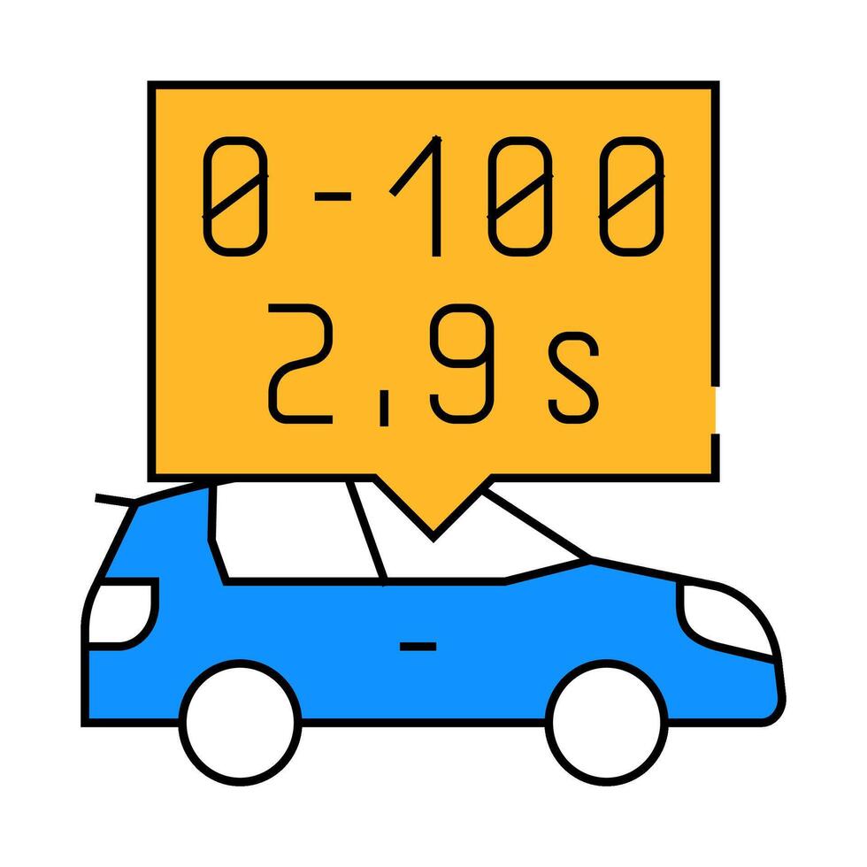 characteristics of electric car icon color illustration vector