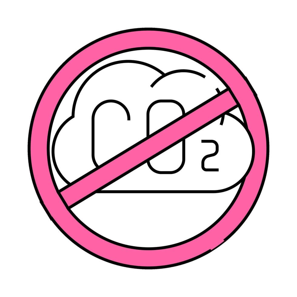 without carbon dioxide emissions icon color illustration vector