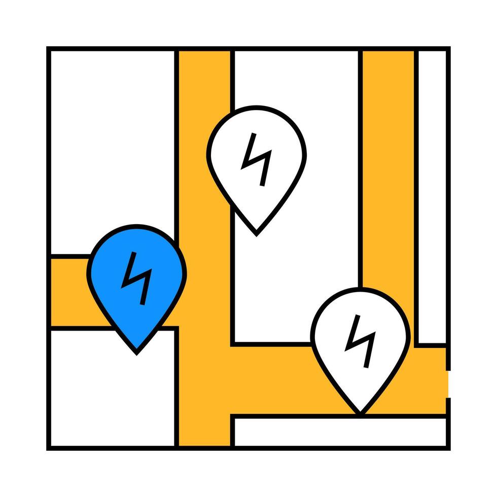 charging stations location on map icon color illustration vector