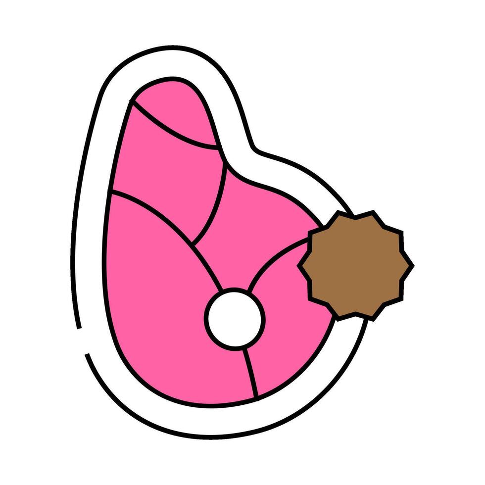 meat allergy flat icon color illustration vector