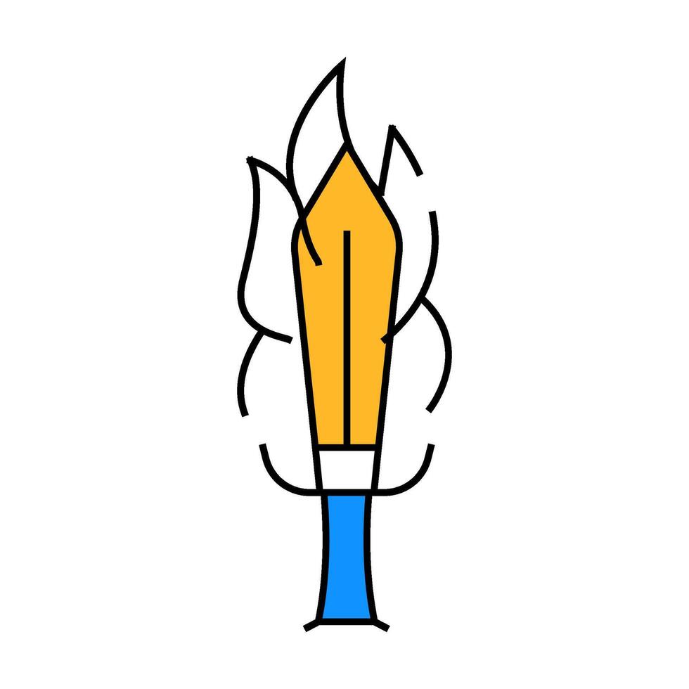 burning sword flat icon color illustration vector