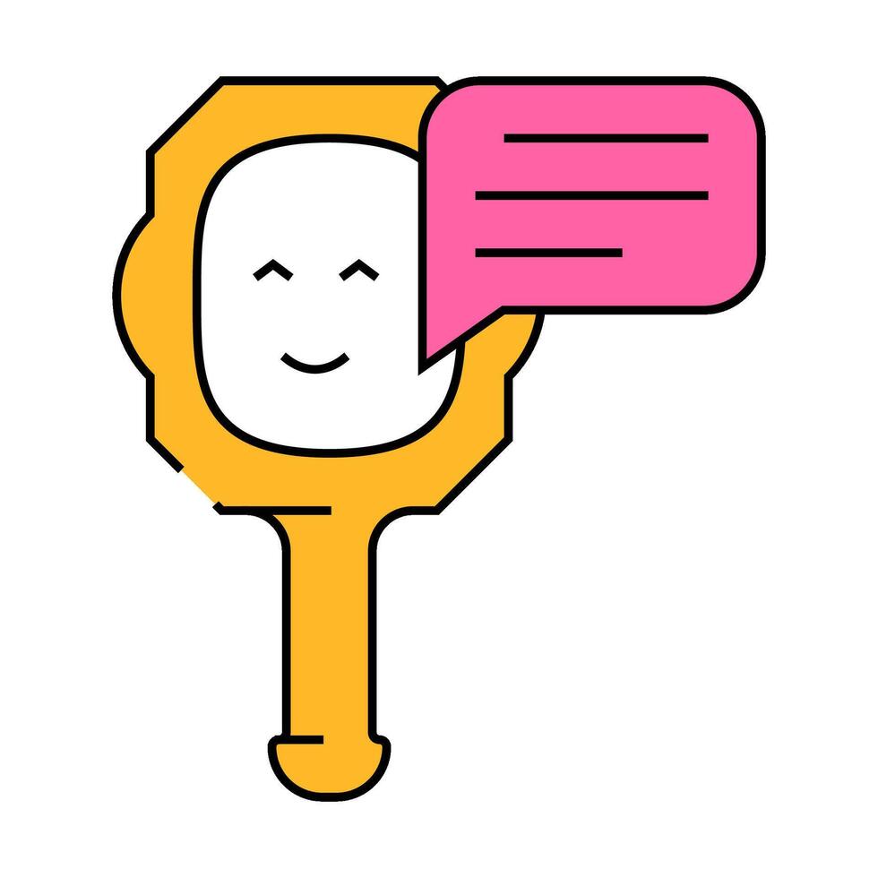 talking mirror flat icon color illustration vector
