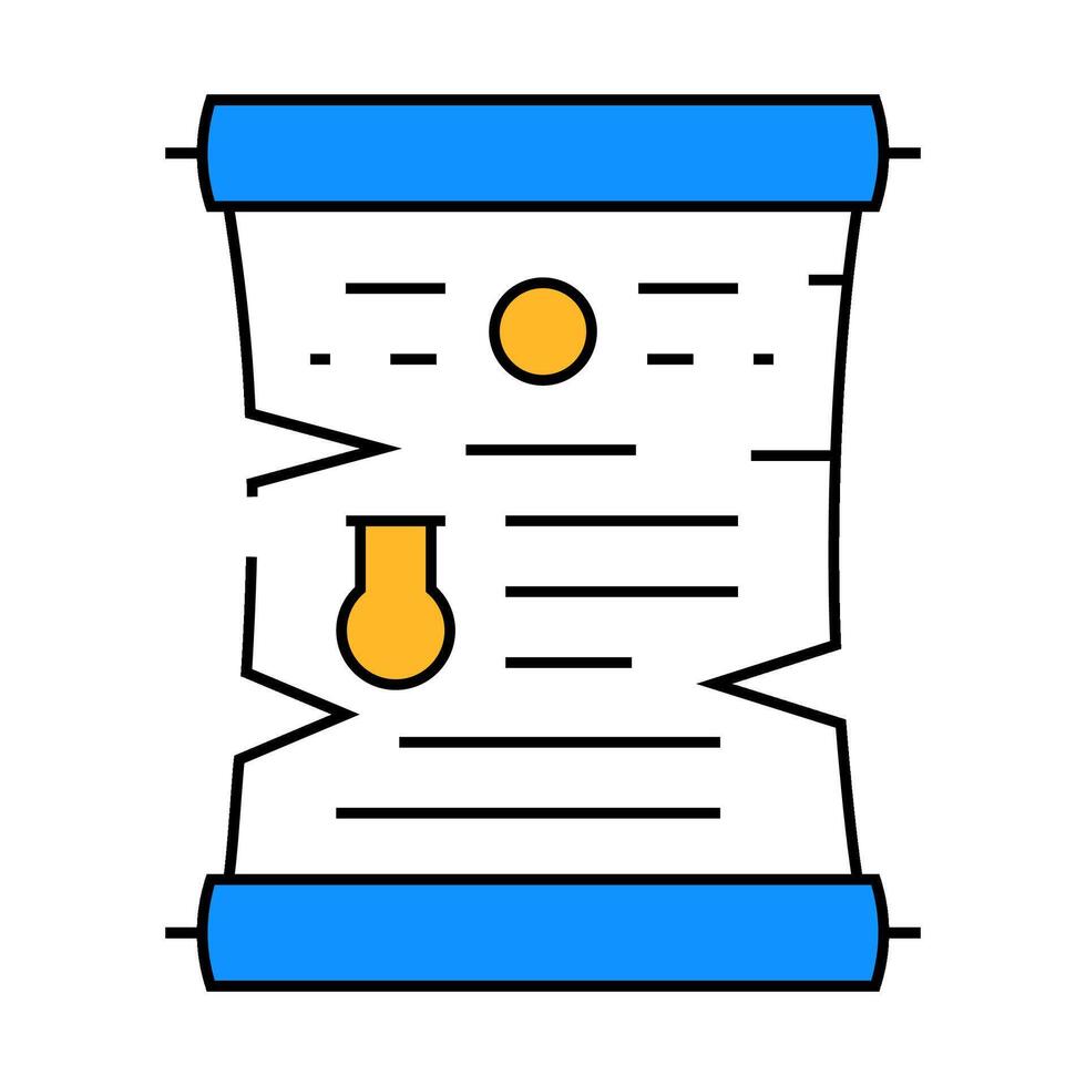 scroll with magic spell icon color illustration vector