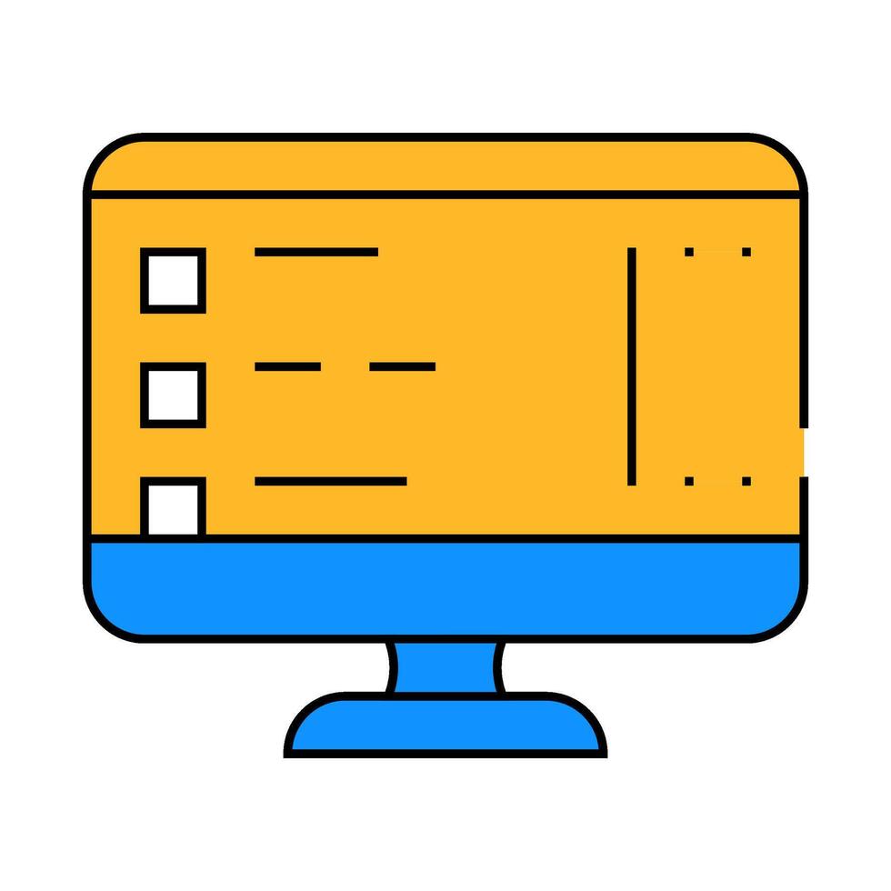 software list of operating system icon color illustration vector