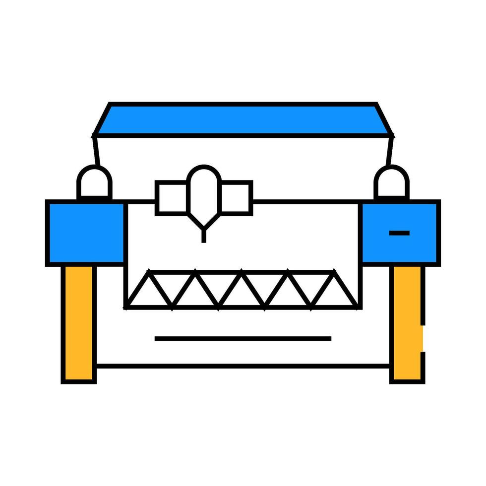 laser engraving and cutting machine icon color illustration vector