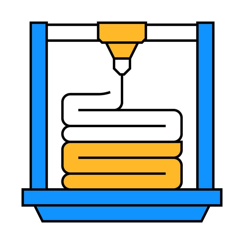 layers of 3d printing icon color illustration vector