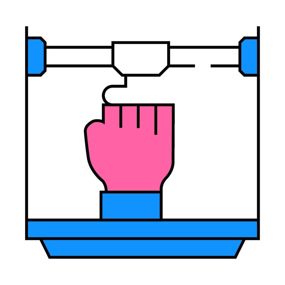 prostheses 3d printing icon color illustration vector
