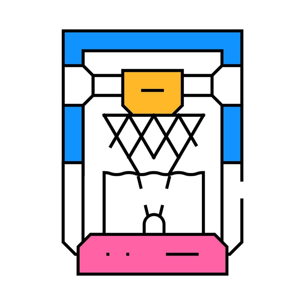 based on stereolithography 3d printer icon color illustration vector