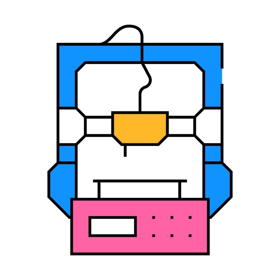 entry level 3d printer icon color illustration vector