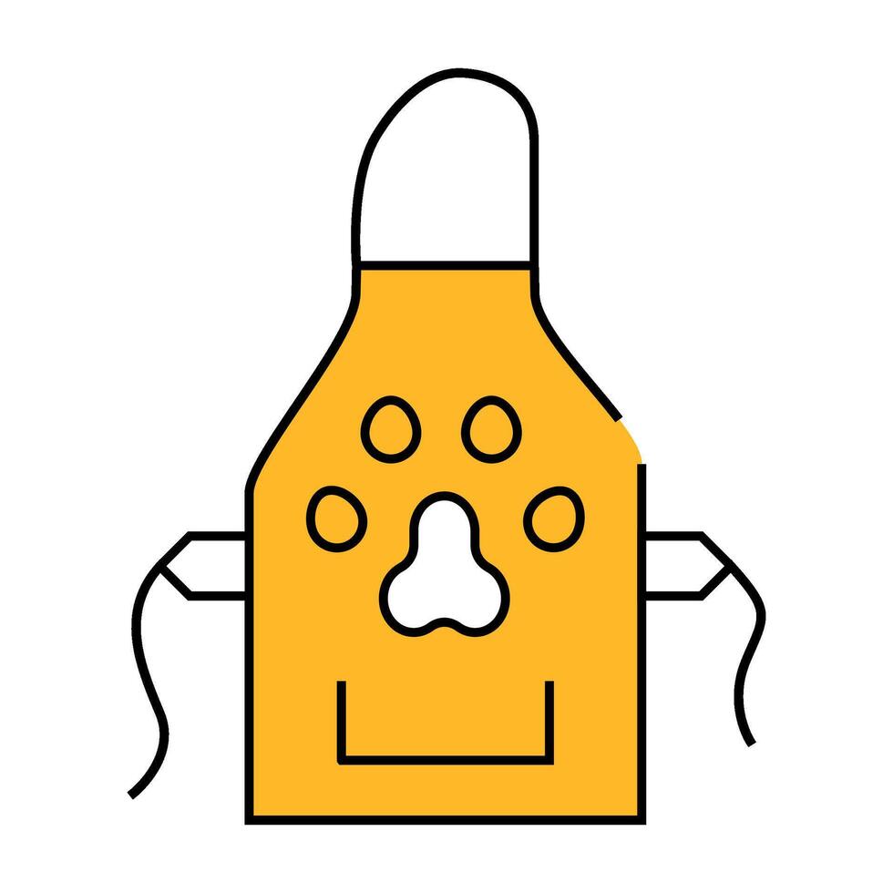 apron groomer flat icon color illustration vector