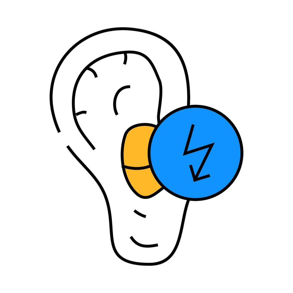 ear cutting ache icon color illustration vector