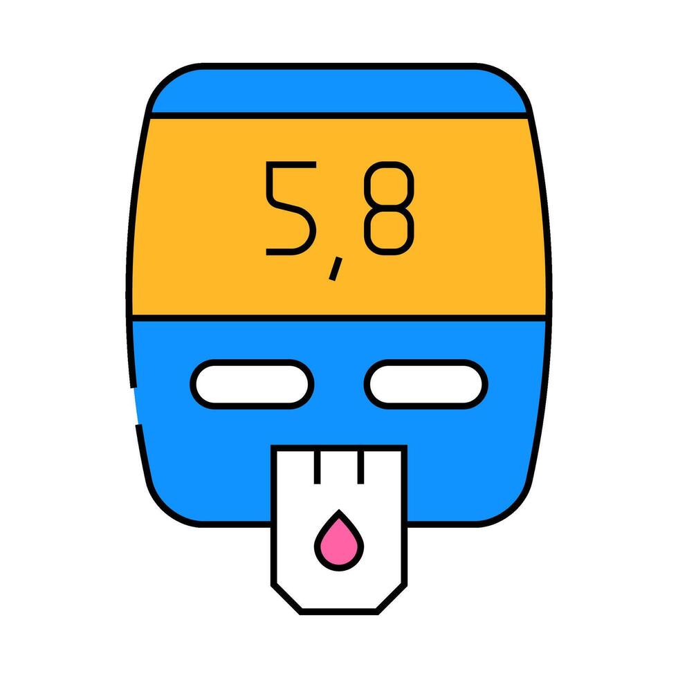 blood glucose meter device icon color illustration vector