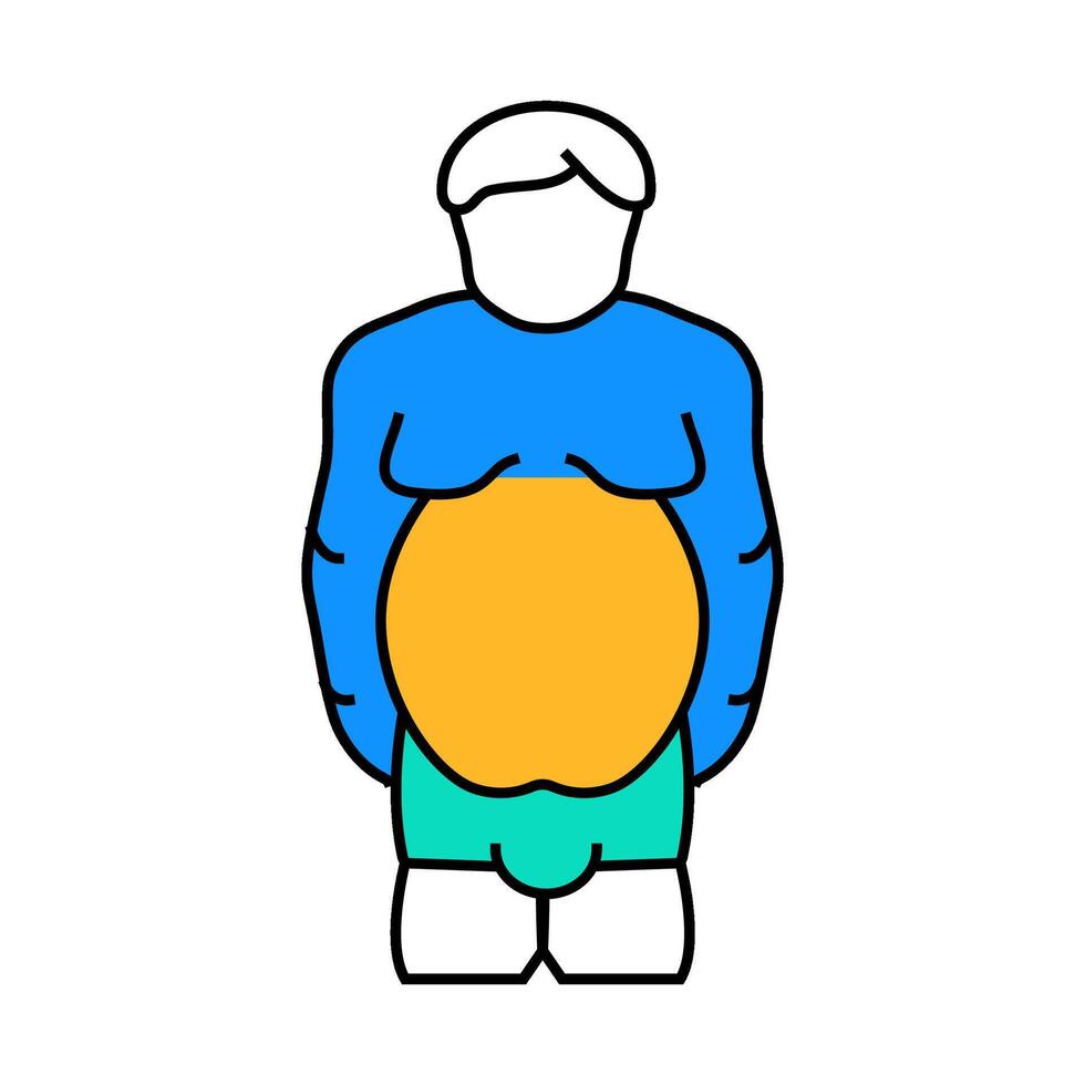 overweight prople flat icon color illustration vector