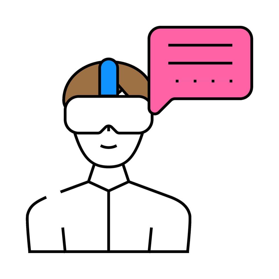 designer vr flat icon color illustration vector