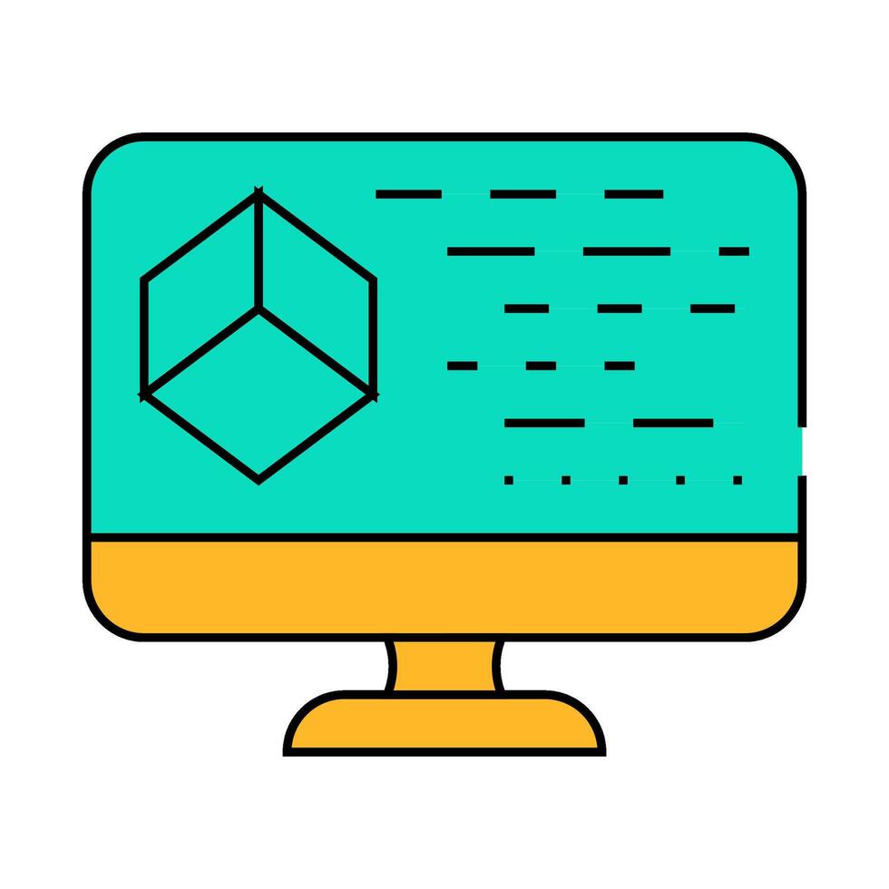 programming vr flat icon color illustration vector