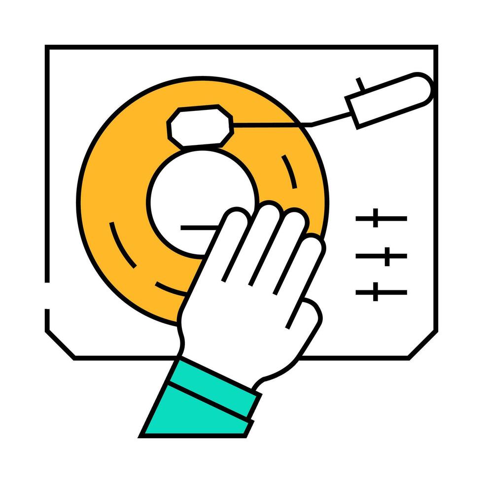 dj turntable flat icon color illustration vector